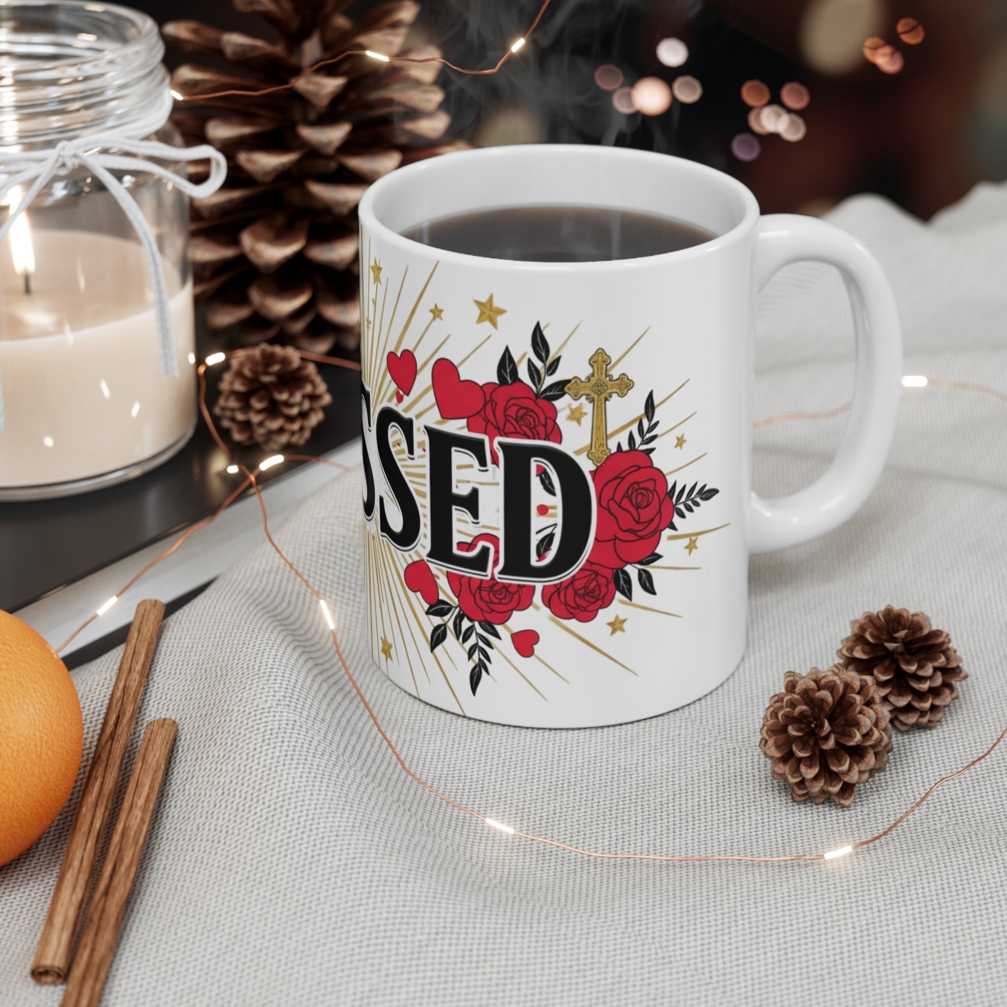 Blessed Floral Inspirational Mug