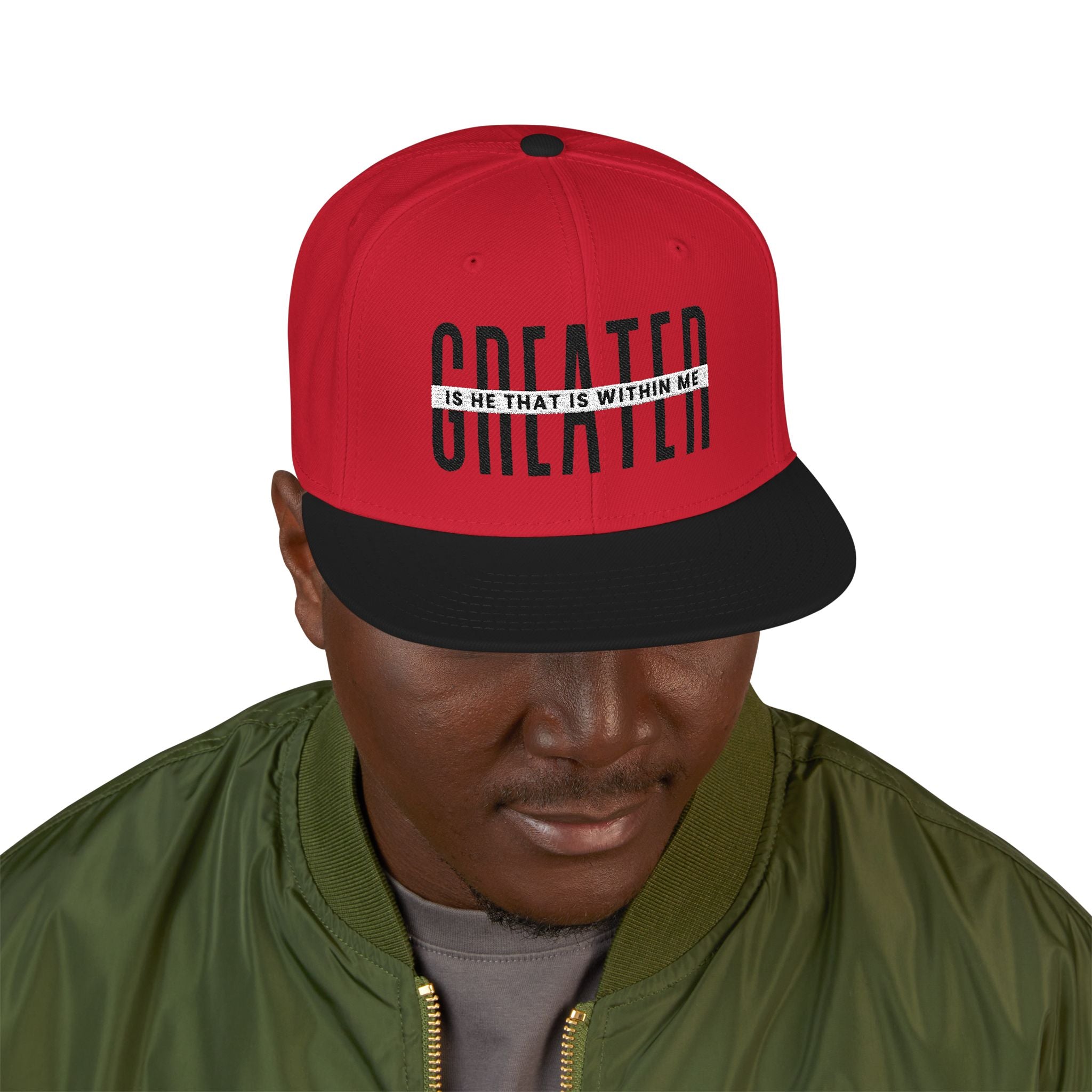 SAY Greater Is He Snapback Hat