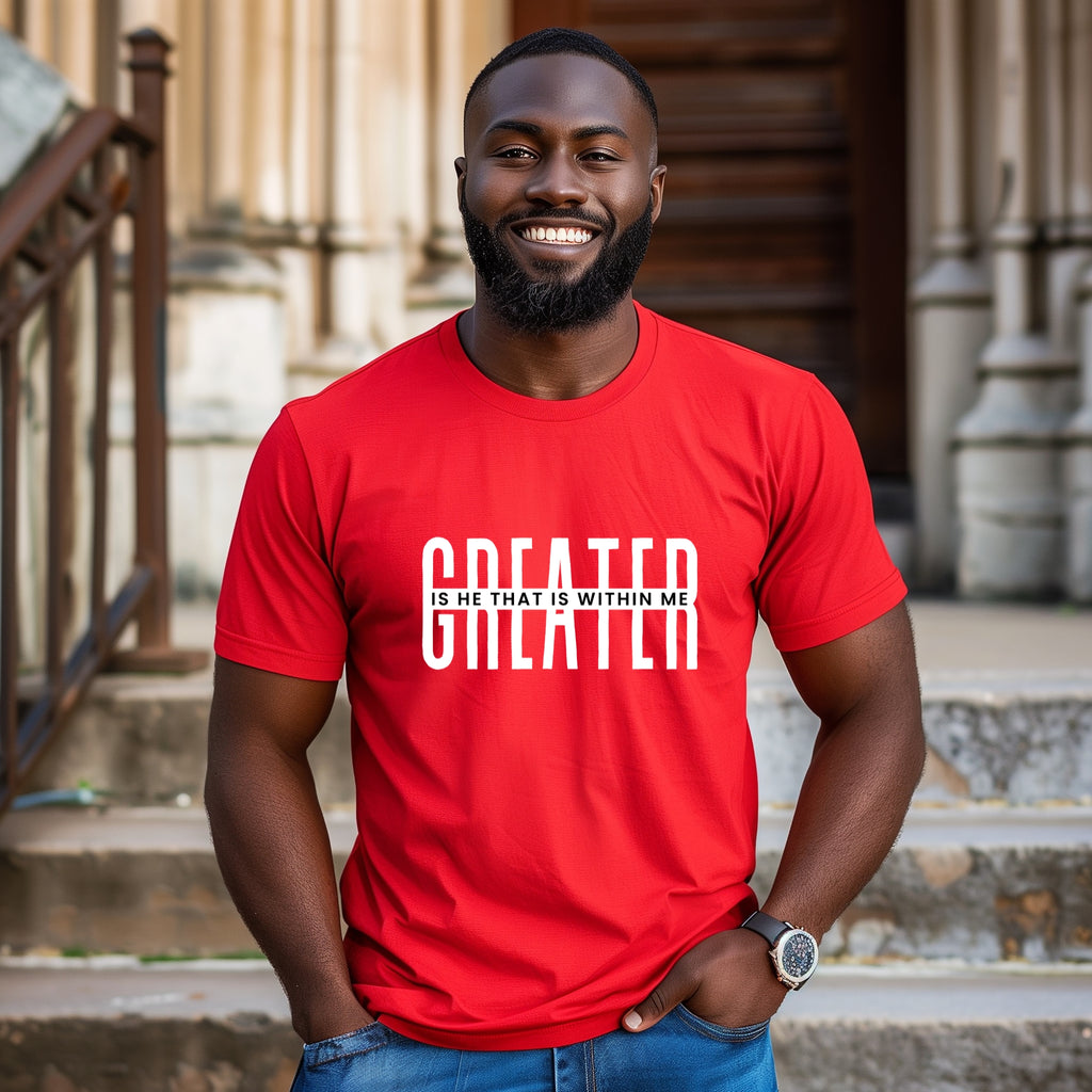 Greater Is He Short Sleeve T-Shirt