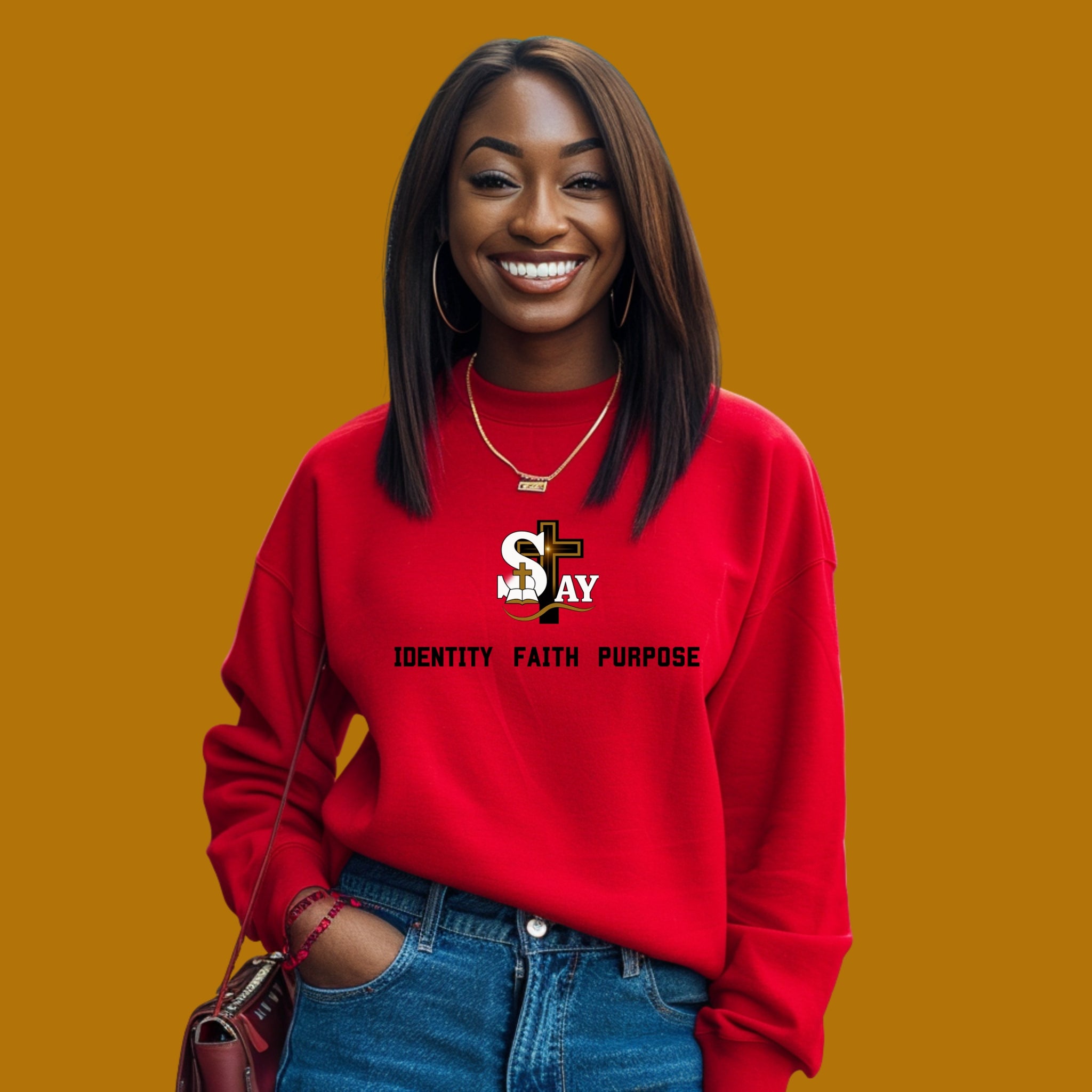 SAY Identity Faith Purpose Sweatshirt
